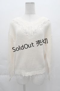 axes femme / バラ刺繍ニットプルオーバー  キナリ S-25-12-11-003-AX-TO-HR-ZS