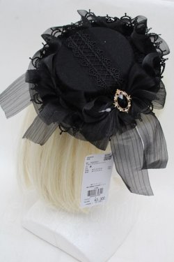 画像2: axes femme / リボンフリルミニハット  黒 S-25-12-12-033-AX-AC-HR-ZS