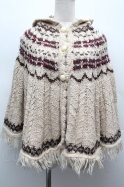 画像1: axes femme / フード付きニットポンチョ  オフ S-25-12-12-040-AX-TO-AS-ZS