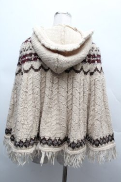 画像2: axes femme / フード付きニットポンチョ  オフ S-25-12-12-040-AX-TO-AS-ZS