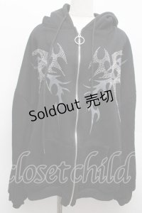 VOLCAN&APHRODITE / ラインストーンパーカー  黒 S-25-12-12-049-LO-TO-AS-ZS