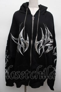 VOLCAN&APHRODITE / チェーン付パーカー  黒 S-25-12-12-050-LO-TO-AS-ZS