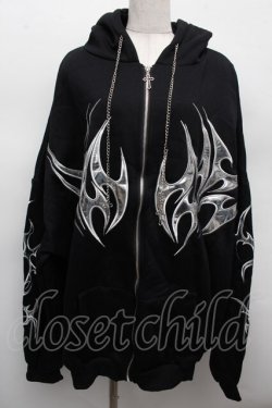 画像1: VOLCAN&APHRODITE / チェーン付パーカー  黒 S-25-12-12-050-LO-TO-AS-ZS