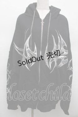 画像1: VOLCAN&APHRODITE / チェーン付パーカー  黒 S-25-12-12-050-LO-TO-AS-ZS