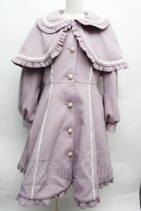 axes femme kawaii / ケープ付きロングコート  ラベンダー S-25-12-12-055-AX-CO-HR-ZS