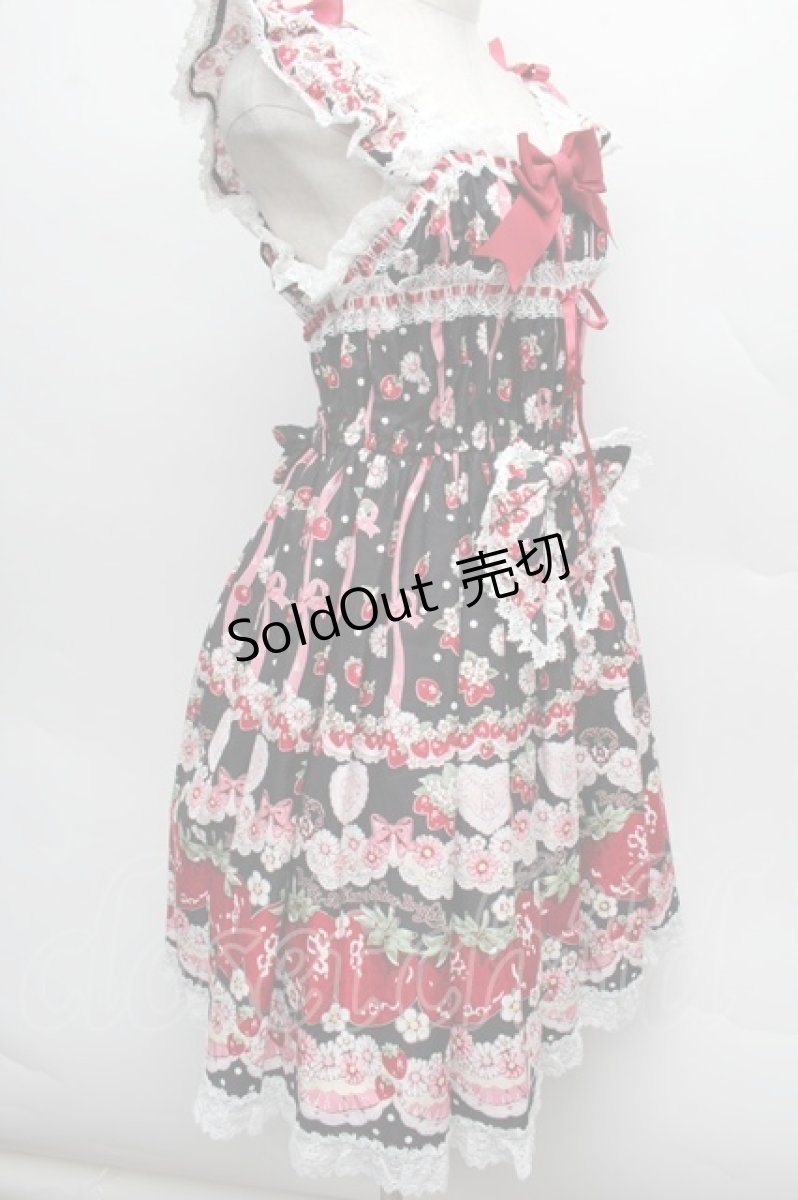 画像3: BABY,THE STARS SHINE BRIGHT / Juicy Strawberry MemoryジャンパースカートII  黒 S-25-12-12-058-BA-OP-AS-ZS (3)