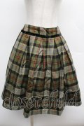Jane Marple / ウールチェックスカート  カーキ S-25-12-12-059-JM-SK-HR-ZS