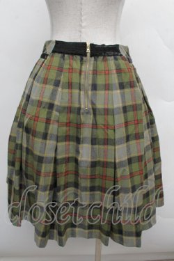 画像2: Jane Marple / ウールチェックスカート  カーキ S-25-12-12-059-JM-SK-HR-ZS