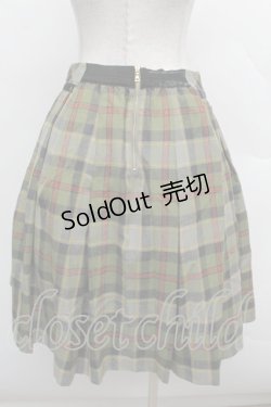 画像2: Jane Marple / ウールチェックスカート  カーキ S-25-12-12-059-JM-SK-HR-ZS