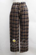 NieR Clothing / 刺繍タータンチェックパンツ  黒ｘイエロー S-25-12-12-062-PU-PA-HR-ZS