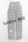 NieR CLOTHING / 刺繍タータンチェックパンツ  黒ｘイエロー S-25-12-12-062-PU-PA-HR-ZS
