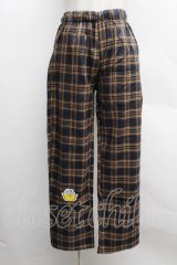 NieR Clothing / 刺繍タータンチェックパンツ  黒ｘイエロー S-25-12-12-062-PU-PA-HR-ZS