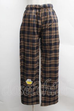 画像1: NieR Clothing / 刺繍タータンチェックパンツ  黒ｘイエロー S-25-12-12-062-PU-PA-HR-ZS