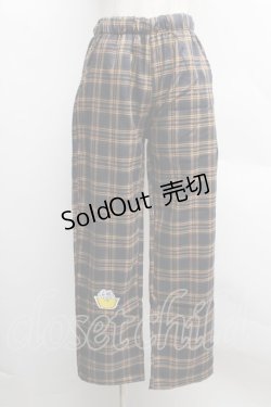 画像1: NieR CLOTHING / 刺繍タータンチェックパンツ  黒ｘイエロー S-25-12-12-062-PU-PA-HR-ZS