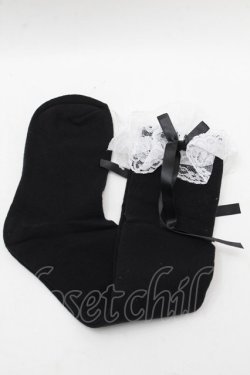 画像1: DearMyLove / 選べるフリルハイソックス  黒 S-25-12-12-009-EL-ZA-AS-ZS