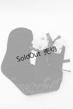 画像1: DearMyLove / 選べるフリルハイソックス  黒 S-25-12-12-009-EL-ZA-AS-ZS