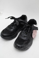 m petit by misako / AMハートガラチュールスニーカー M 黒 S-25-12-12-019-LO-SH-AS-ZS
