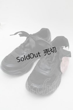 画像1: m petit by misako / AMハートガラチュールスニーカー M 黒 S-25-12-12-019-LO-SH-AS-ZS