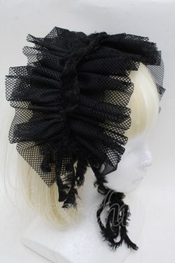 画像3: MARBLE / メッシュフリルヘッドドレス  黒 S-25-12-12-023-GO-AC-AS-ZS