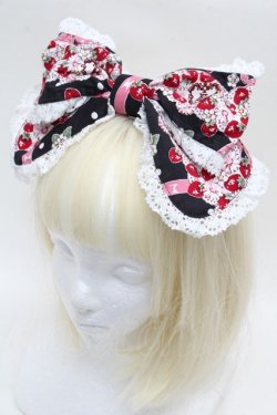 画像1: BABY,THE STARS SHINE BRIGHT / Juicy Strawberry Memoryカチューシャ  黒 S-25-12-12-024-BA-AC-AS-ZS
