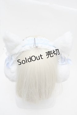 画像3: ililil / 飼ってくれるかニャ？イヤーマフ  白ｘサックス S-25-12-12-026-PU-AC-HR-ZS