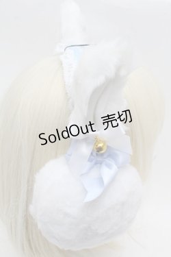 画像4: ililil / 飼ってくれるかニャ？イヤーマフ  白ｘサックス S-25-12-12-026-PU-AC-HR-ZS