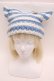 画像1: PUNK / 猫耳ニット帽  白ｘブルー S-25-12-12-029-PU-AC-HR-ZS (1)