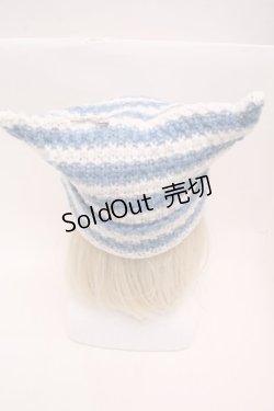 画像4: PUNK / 猫耳ニット帽  白ｘブルー S-25-12-12-029-PU-AC-HR-ZS