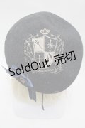 metamorphose / エンブレム刺繍ベレー  黒 S-25-12-12-031-ME-AC-HR-ZS