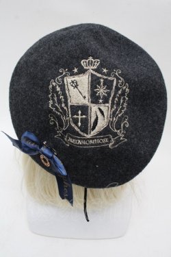 画像1: metamorphose / エンブレム刺繍ベレー  黒 S-25-12-12-031-ME-AC-HR-ZS