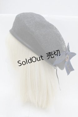 画像2: metamorphose / エンブレム刺繍ベレー  黒 S-25-12-12-031-ME-AC-HR-ZS