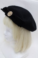 m petit by misako / NINA's AMカメオベレー  黒 S-25-12-12-032-LO-AC-AS-ZS