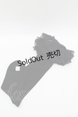 画像1: metamorphose / ラッセルレースハイソックス  黒 S-25-12-13-001-ME-ZA-AS-ZS