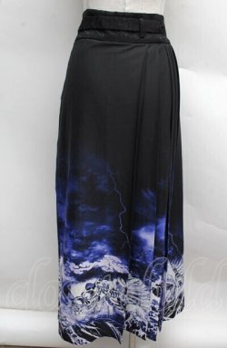 画像2: REZEN / ガシャドクロ柄巻きスカート M 京紫 S-25-12-13-043-LO-PA-AS-ZS