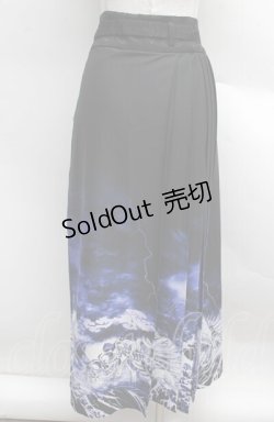 画像2: REZEN / ガシャドクロ柄巻きスカート M 京紫 S-25-12-13-043-LO-PA-AS-ZS