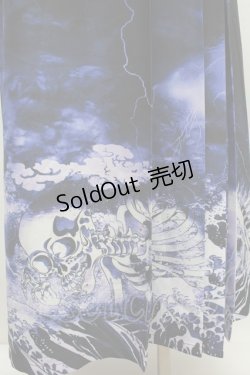 画像3: REZEN / ガシャドクロ柄巻きスカート M 京紫 S-25-12-13-043-LO-PA-AS-ZS