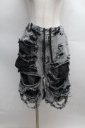 REFLEM / スタッズ付きダメージデニムハーフパンツ  グレー S-25-12-13-045-PU-PA-AS-ZS