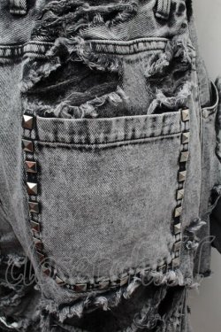 画像3: REFLEM / スタッズ付きダメージデニムハーフパンツ  グレー S-25-12-13-045-PU-PA-AS-ZS