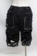 画像2: REFLEM / スタッズ付きダメージデニムハーフパンツ  黒 S-25-12-13-046-PU-PA-AS-ZS (2)