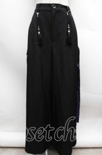 REZEN / 唐草文様ジャガードジップパンツ L 黒 S-25-12-13-048-LO-PA-AS-ZS