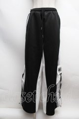 Amilige / バイカラー裾ポケットラインジャージパンツ  黒ｘ白 S-25-12-13-049-PU-PA-AS-ZS