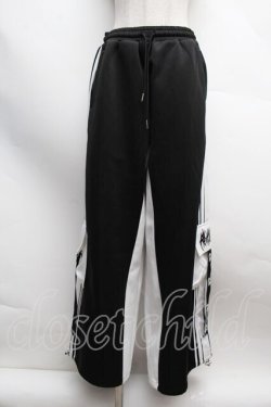 画像1: Amilige / バイカラー裾ポケットラインジャージパンツ  黒ｘ白 S-25-12-13-049-PU-PA-AS-ZS