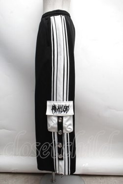 画像2: Amilige / バイカラー裾ポケットラインジャージパンツ  黒ｘ白 S-25-12-13-049-PU-PA-AS-ZS