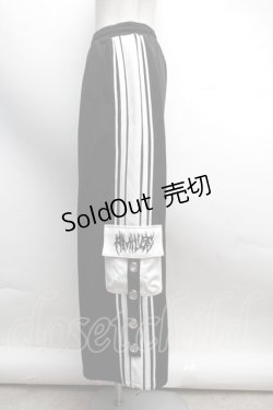 画像2: Amilige / バイカラー裾ポケットラインジャージパンツ  黒ｘ白 S-25-12-13-049-PU-PA-AS-ZS