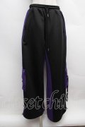 Amilige / バイカラー裾ポケットラインジャージパンツ  黒ｘ紫 S-25-12-13-050-PU-PA-AS-ZS