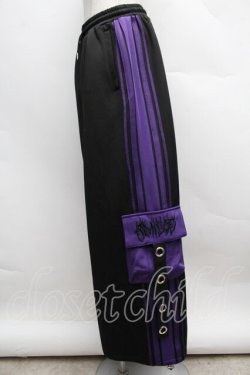 画像2: Amilige / バイカラー裾ポケットラインジャージパンツ  黒ｘ紫 S-25-12-13-050-PU-PA-AS-ZS