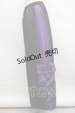 画像2: Amilige / バイカラー裾ポケットラインジャージパンツ  黒ｘ紫 S-25-12-13-050-PU-PA-AS-ZS