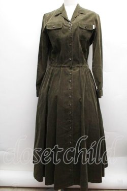 画像1: INGEBORG / コーデュロイワンピース  カーキ S-25-12-13-052-LO-OP-TK-ZS