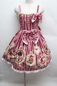 BABY,THE STARS SHINE BRIGHT / くまくみゃのRoyal Kingdom柄ジャンパースカートII  ピンク S-25-12-13-054-BA-OP-AS-ZS