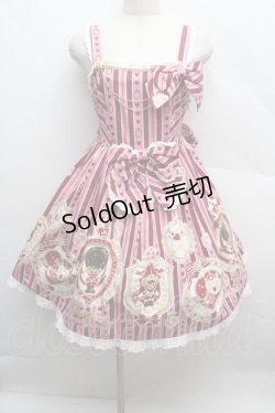 画像1: BABY,THE STARS SHINE BRIGHT / くまくみゃのRoyal Kingdom柄ジャンパースカートII  ピンク S-25-12-13-054-BA-OP-AS-ZS